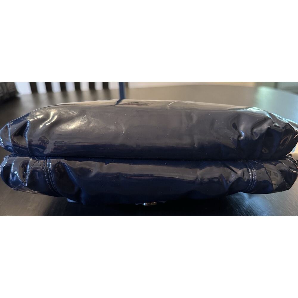 Navy Blue Coach Poppy Liquid Gloss Quilted Patent Leather Bag - Picture 7 of 10